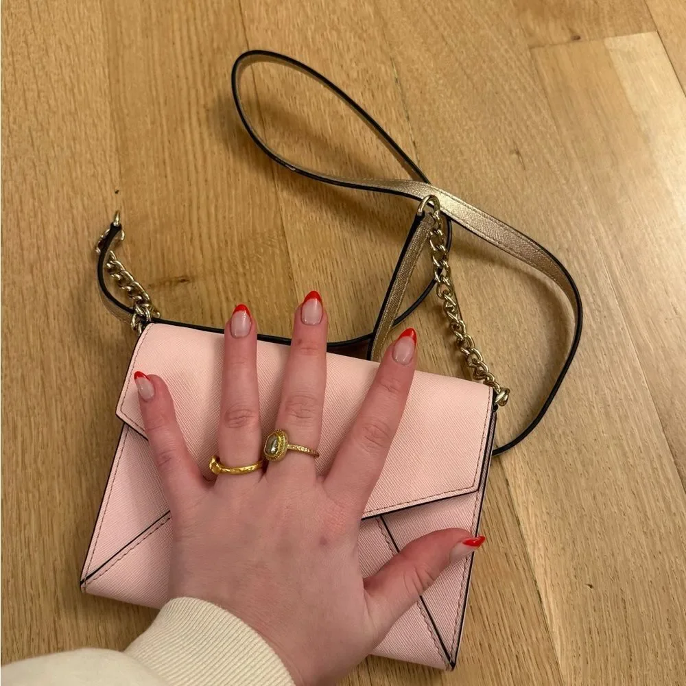 Kate Spade Pink Clutch with Gold Chain